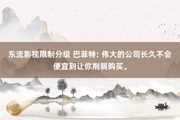 东流影视限制分级 巴菲特: 伟大的公司长久不会便宜到让你削弱购买。