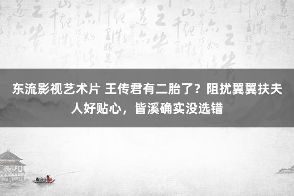 东流影视艺术片 王传君有二胎了？阻扰翼翼扶夫人好贴心，皆溪确实没选错