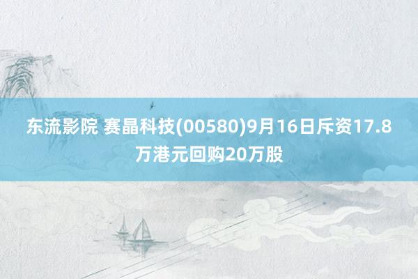 东流影院 赛晶科技(00580)9月16日斥资17.8万港元回购20万股