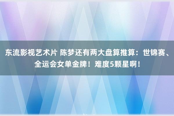 东流影视艺术片 陈梦还有两大盘算推算：世锦赛、全运会女单金牌！难度5颗星啊！