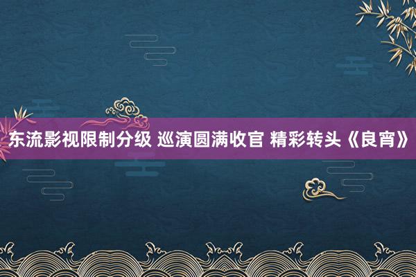 东流影视限制分级 巡演圆满收官 精彩转头《良宵》