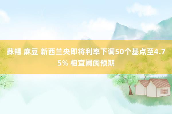 蘇暢 麻豆 新西兰央即将利率下调50个基点至4.75% 相宜阛阓预期