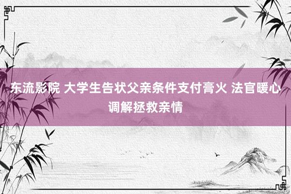 东流影院 大学生告状父亲条件支付膏火 法官暖心调解拯救亲情