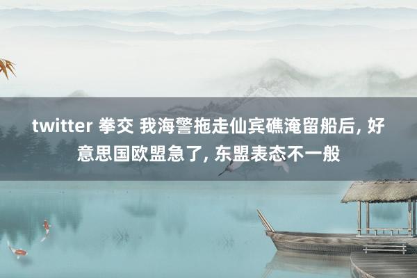 twitter 拳交 我海警拖走仙宾礁淹留船后， 好意思国欧盟急了， 东盟表态不一般