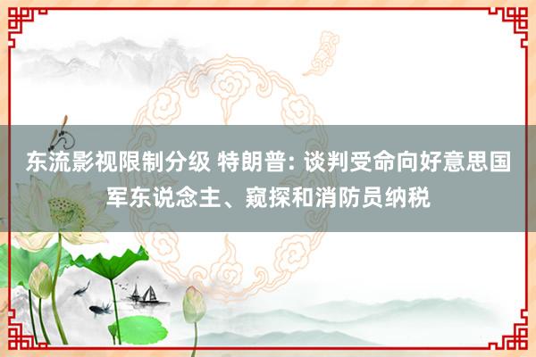 东流影视限制分级 特朗普: 谈判受命向好意思国军东说念主、窥探和消防员纳税