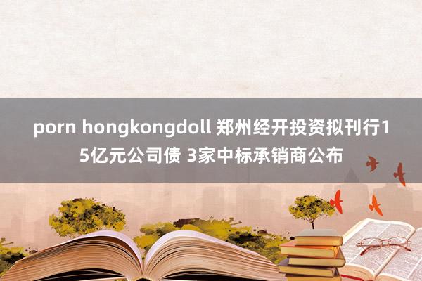 porn hongkongdoll 郑州经开投资拟刊行15亿元公司债 3家中标承销商公布