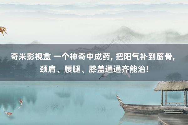 奇米影视盒 一个神奇中成药， 把阳气补到筋骨， 颈肩、腰腿、膝盖通通齐能治!