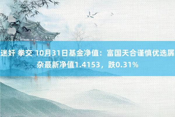 迷奸 拳交 10月31日基金净值：富国天合谨慎优选羼杂最新净值1.4153，跌0.31%