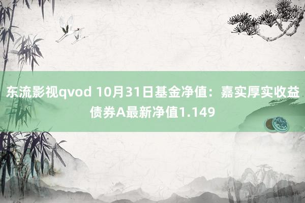 东流影视qvod 10月31日基金净值：嘉实厚实收益债券A最新净值1.149