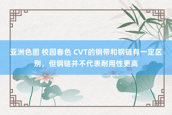 亚洲色图 校园春色 CVT的钢带和钢链有一定区别，但钢链并不代表耐用性更高