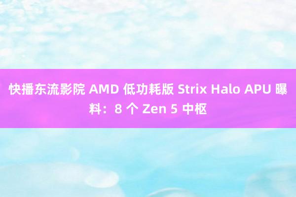 快播东流影院 AMD 低功耗版 Strix Halo APU 曝料：8 个 Zen 5 中枢