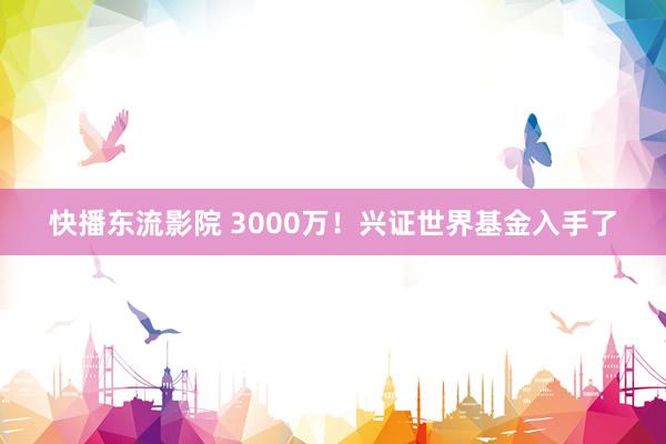 快播东流影院 3000万！兴证世界基金入手了