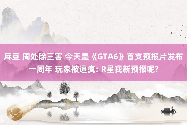 麻豆 周处除三害 今天是《GTA6》首支预报片发布一周年 玩家被逼疯: R星我新预报呢?