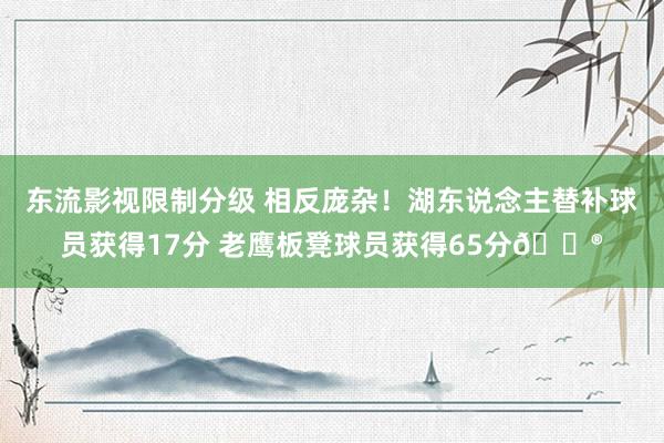 东流影视限制分级 相反庞杂！湖东说念主替补球员获得17分 老鹰板凳球员获得65分😮