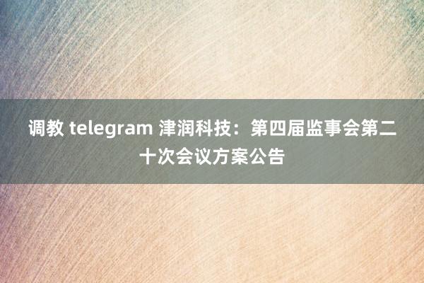 调教 telegram 津润科技：第四届监事会第二十次会议方案公告