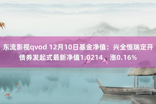 东流影视qvod 12月10日基金净值：兴全恒瑞定开债券发起式最新净值1.0214，涨0.16%