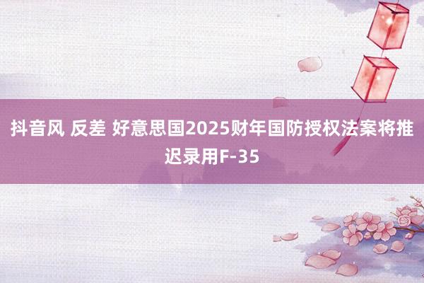 抖音风 反差 好意思国2025财年国防授权法案将推迟录用F-35