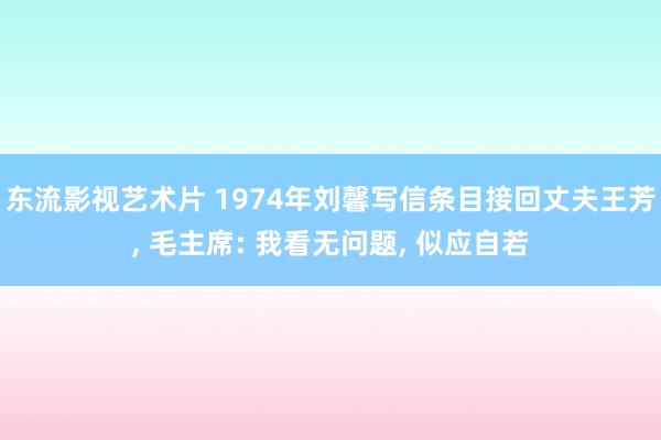 东流影视艺术片 1974年刘馨写信条目接回丈夫王芳， 毛主席: 我看无问题， 似应自若