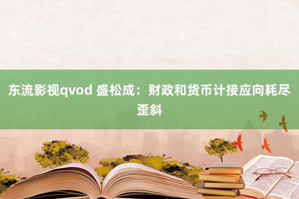 东流影视qvod 盛松成：财政和货币计接应向耗尽歪斜