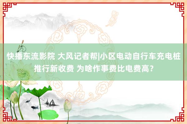 快播东流影院 大风记者帮|小区电动自行车充电桩推行新收费 为啥作事费比电费高？