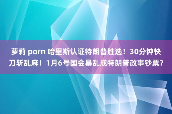 萝莉 porn 哈里斯认证特朗普胜选！30分钟快刀斩乱麻！1月6号国会暴乱成特朗普政事钞票？