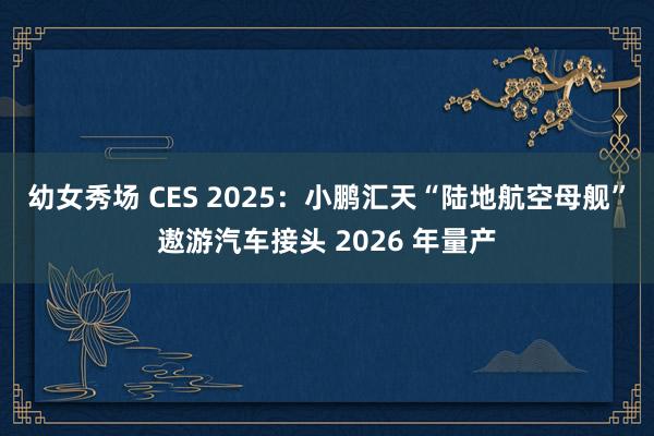 幼女秀场 CES 2025：小鹏汇天“陆地航空母舰”遨游汽车接头 2026 年量产