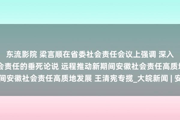 东流影院 梁言顺在省委社会责任会议上强调 深入学习贯彻总文书对于社会责任的垂死论说 远程推动新期间安徽社会责任高质地发展 王清宪专揽_大皖新闻 | 安徽网