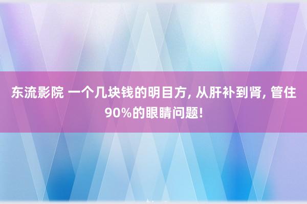 东流影院 一个几块钱的明目方， 从肝补到肾， 管住90%的眼睛问题!